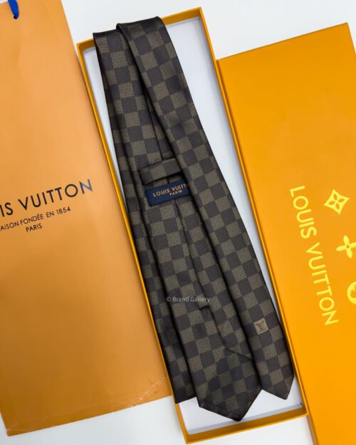 Louis Vuitton Coffee DAMIER SILK TIE