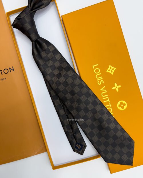 Louis Vuitton Coffee DAMIER SILK TIE