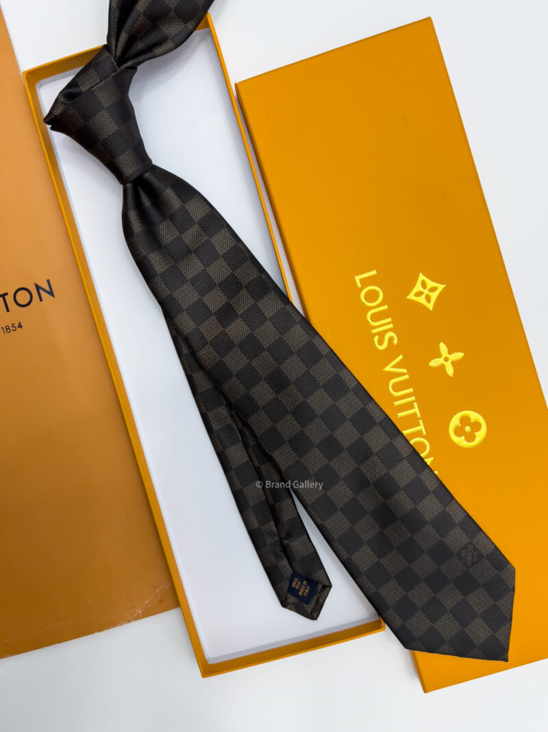 Louis Vuitton Coffee DAMIER SILK TIE