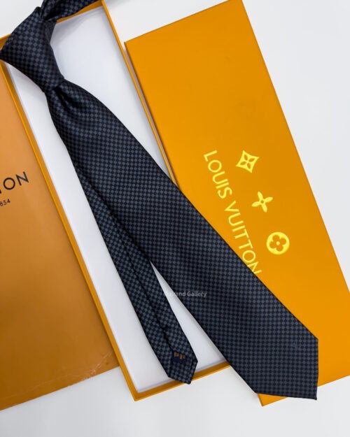 Louis Vuitton Black MICRO DAMIER SILK TIE