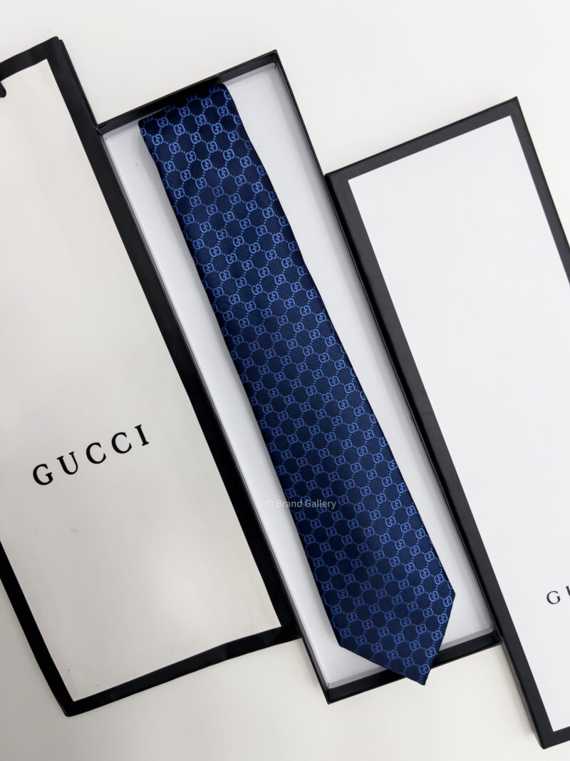 Gucci Blue GG PATTERN SILK TIE