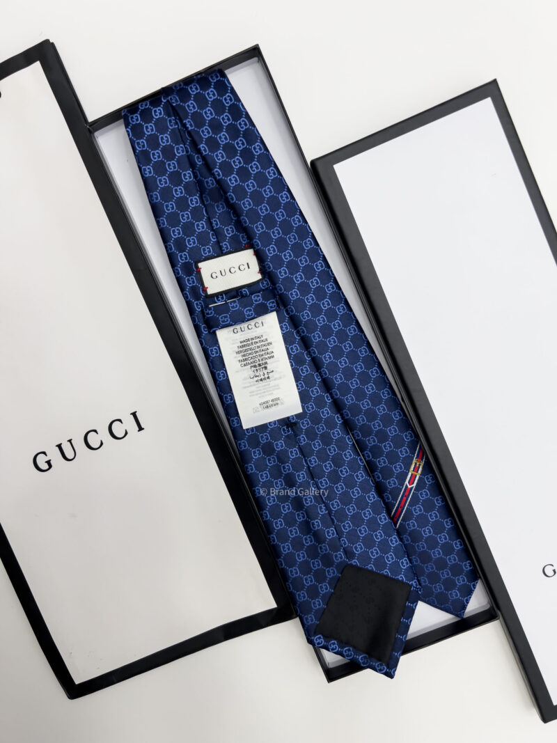 Gucci Blue GG PATTERN SILK TIE