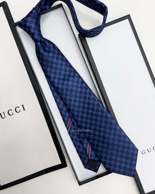 Gucci Blue GG PATTERN SILK TIE