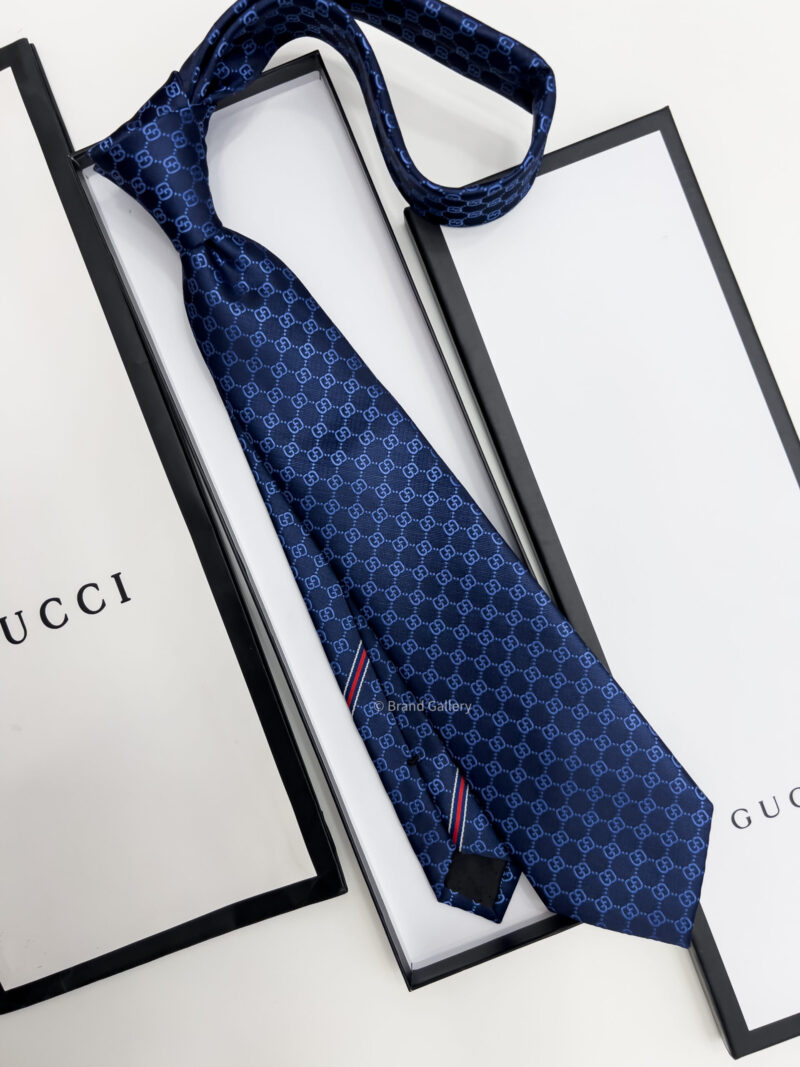 Gucci Blue GG PATTERN SILK TIE