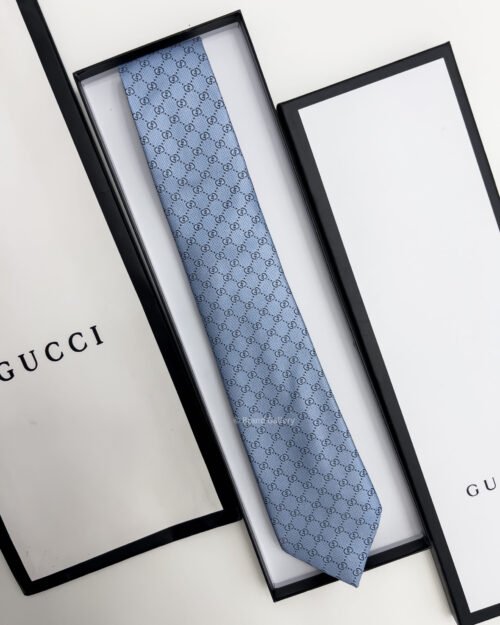 Gucci Sky Blue GG VINTAGE SILK TIE