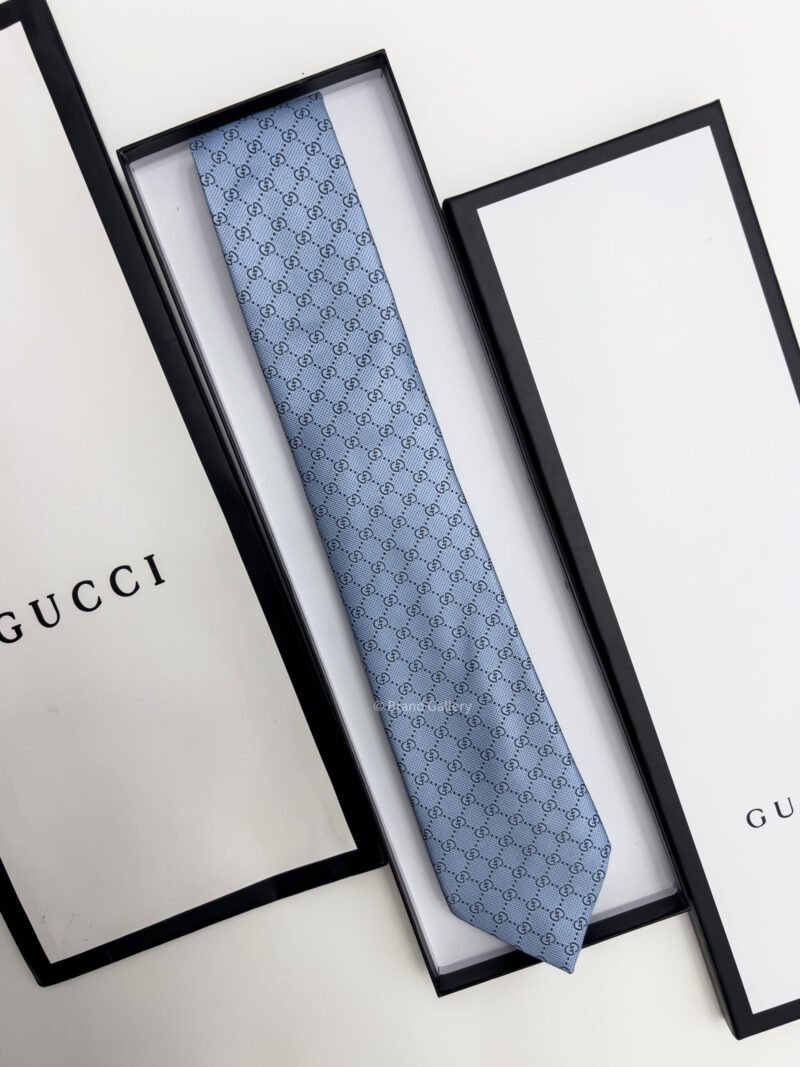Gucci Sky Blue GG VINTAGE SILK TIE