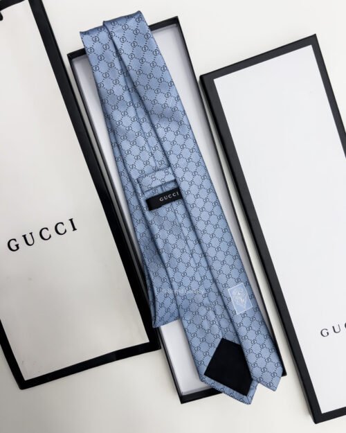 Gucci Sky Blue GG VINTAGE SILK TIE
