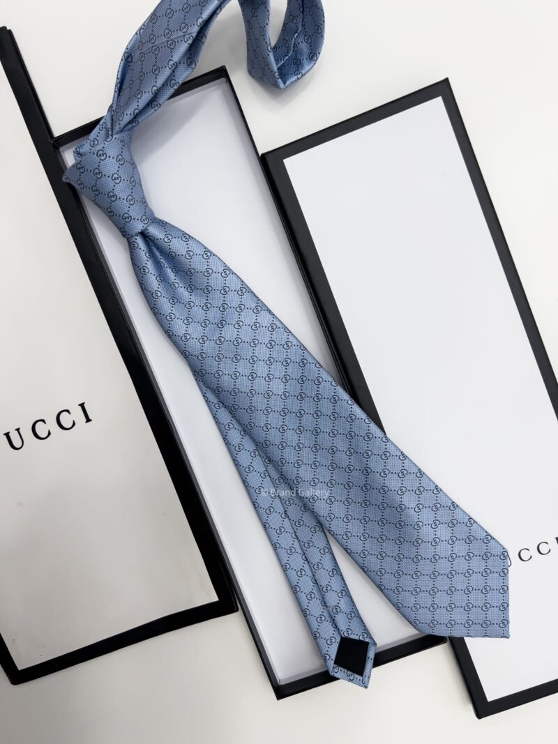 Gucci Sky Blue GG VINTAGE SILK TIE