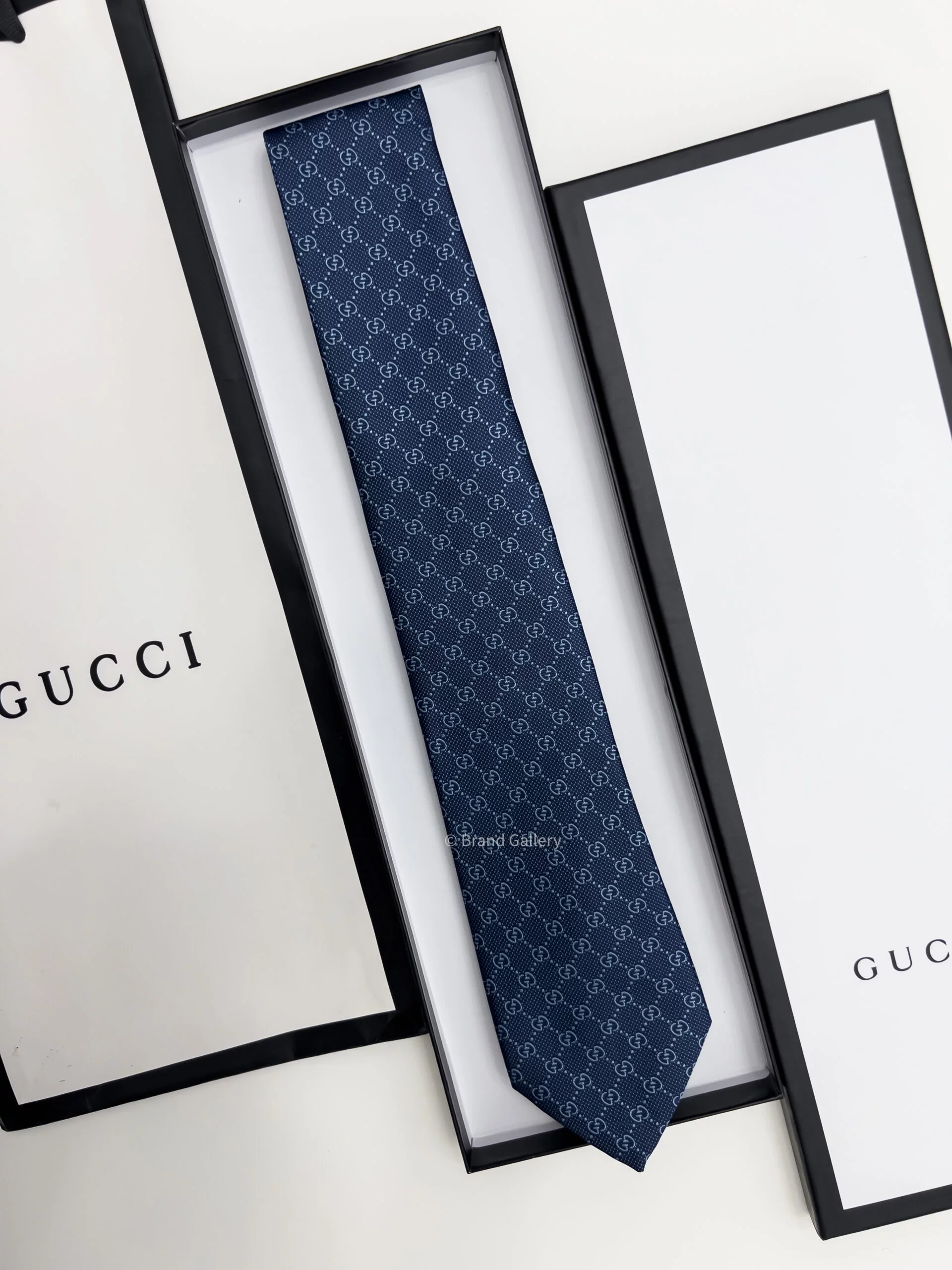 Gucci Blue GG VINTAGE SILK TIE