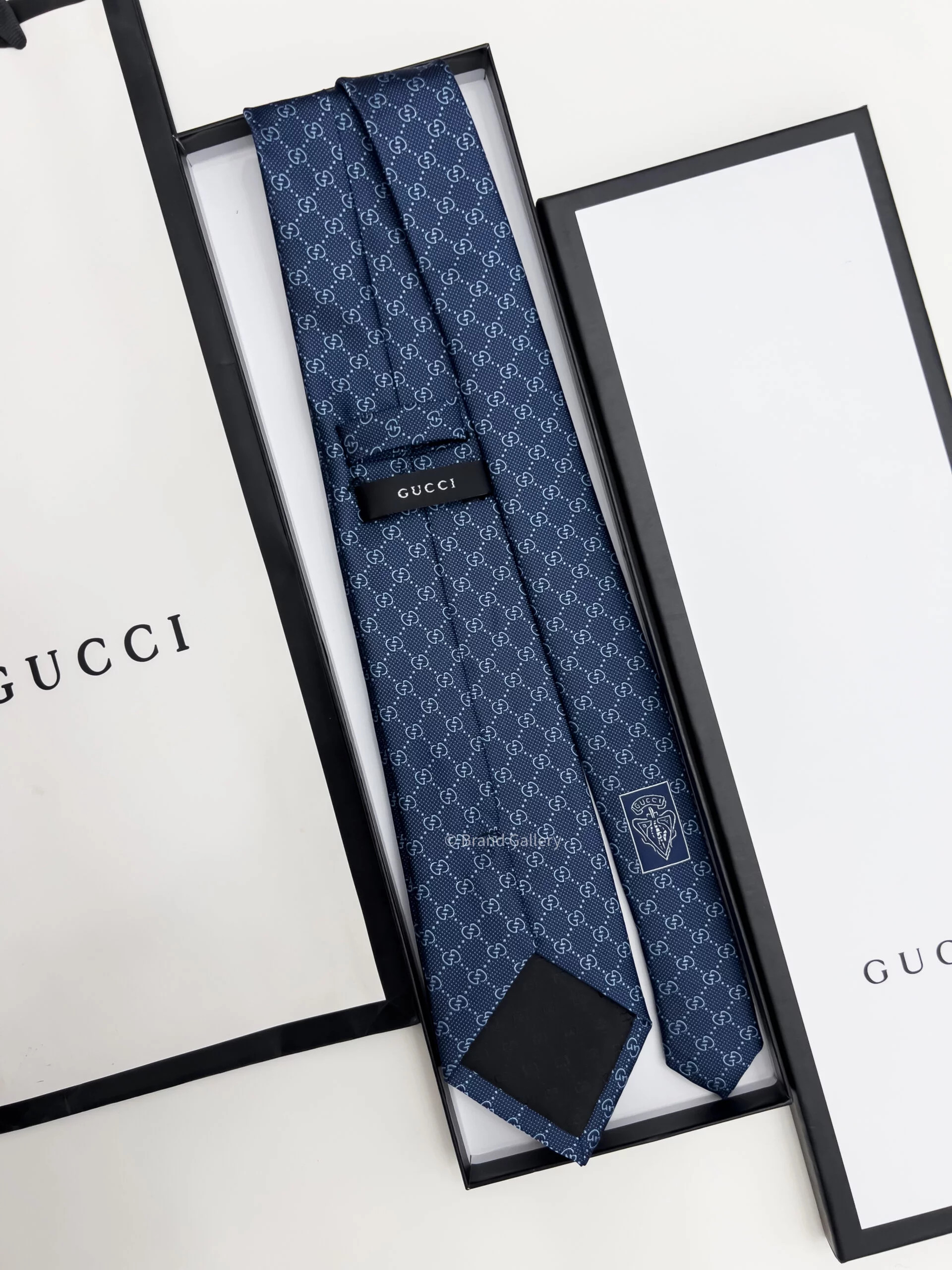 Gucci Blue GG VINTAGE SILK TIE