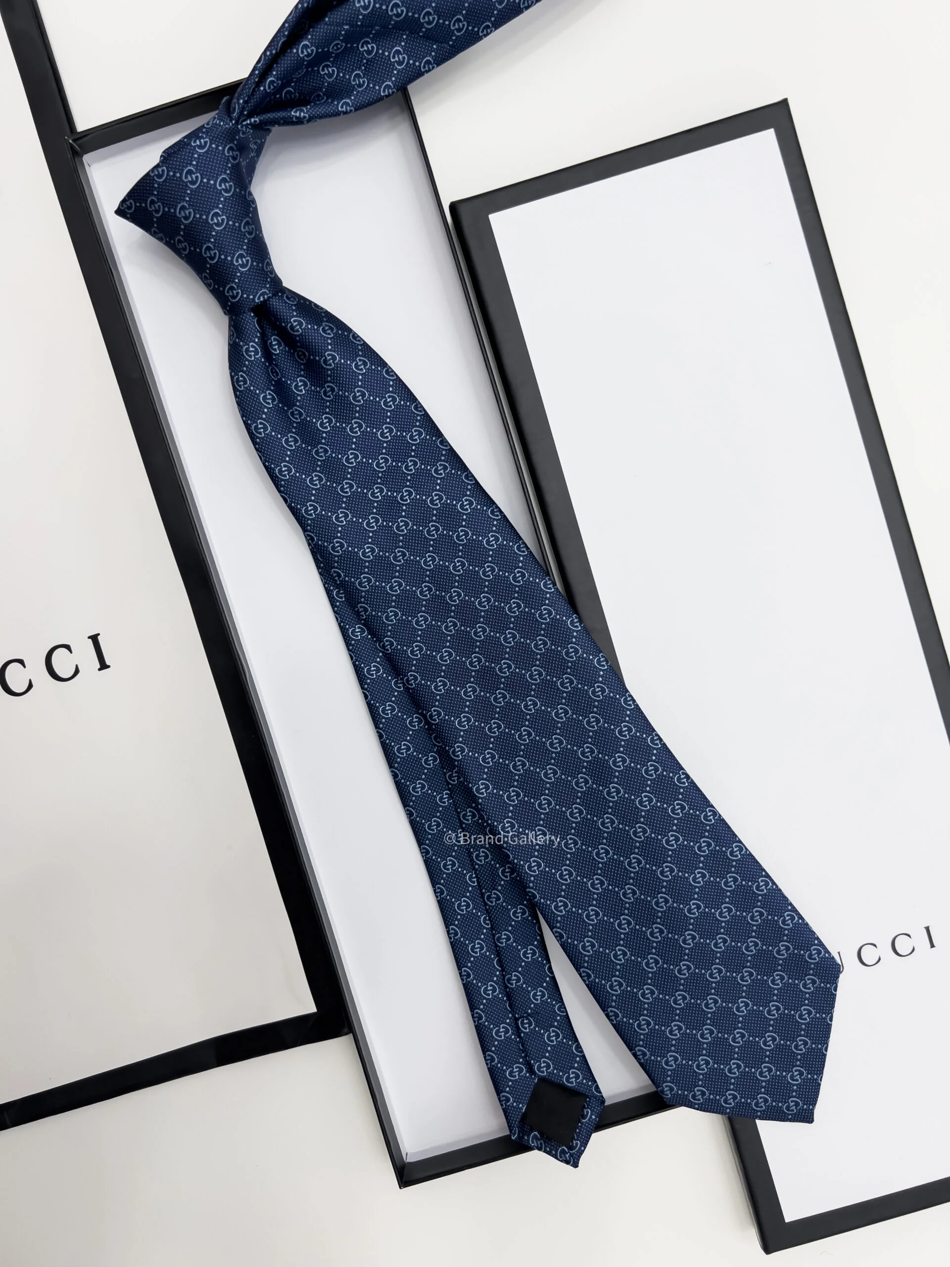 Gucci Blue GG VINTAGE SILK TIE