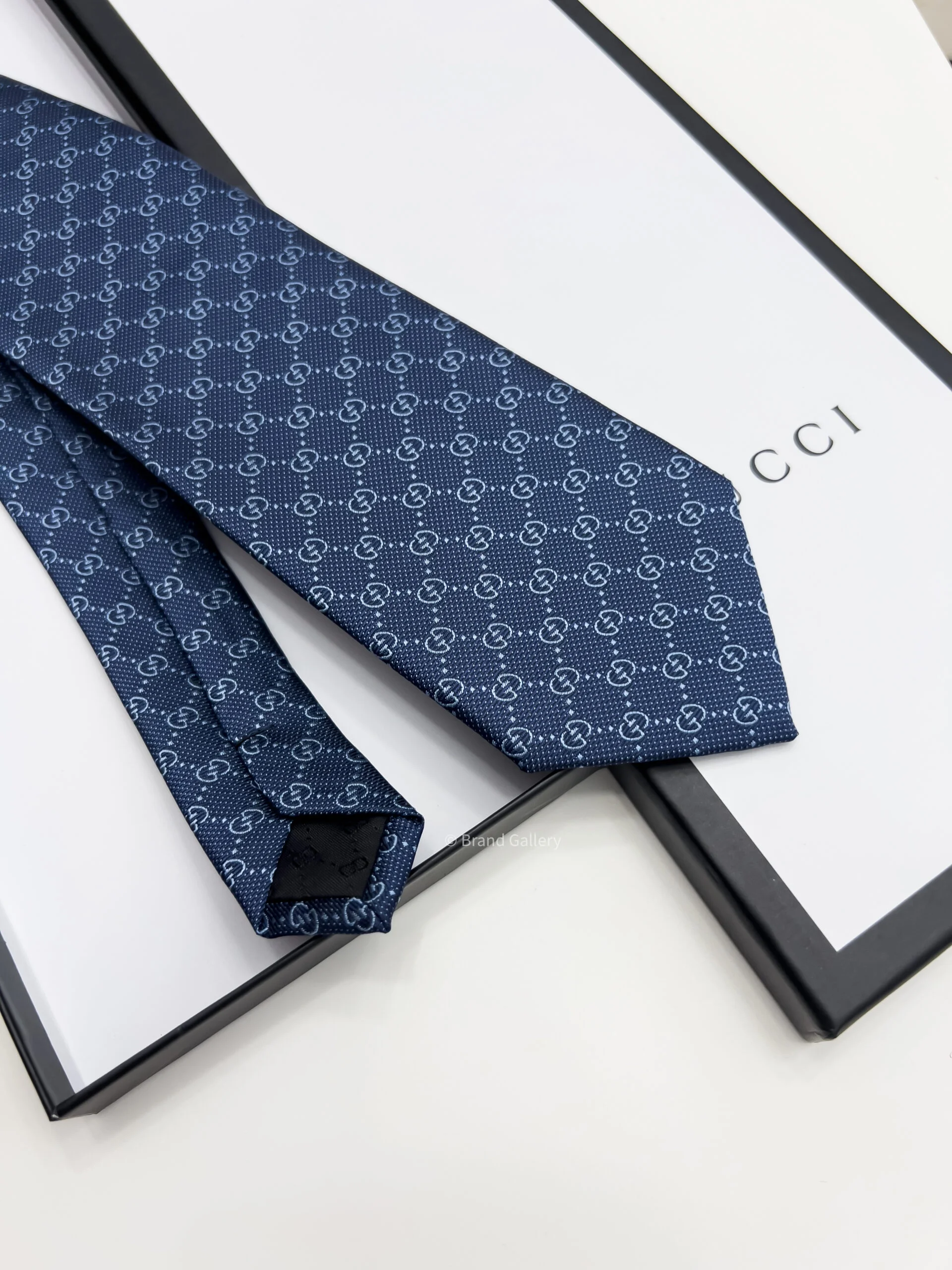 Gucci Blue GG VINTAGE SILK TIE