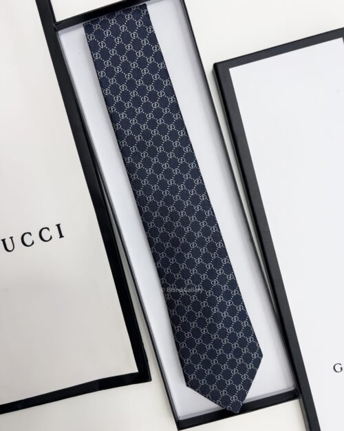 Gucci Navy GG VINTAGE SILK TIE
