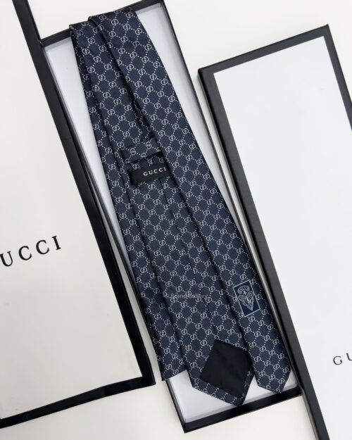 Gucci Navy GG VINTAGE SILK TIE