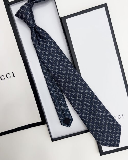 Gucci Navy GG VINTAGE SILK TIE