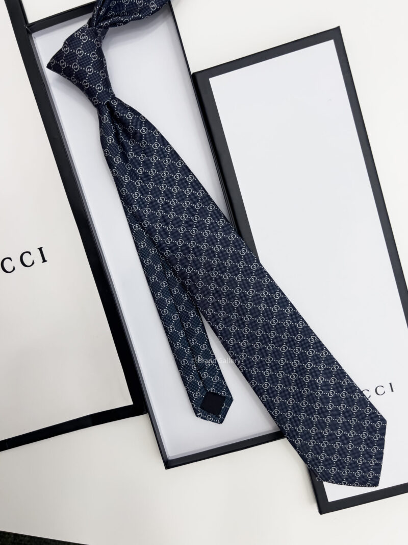 Gucci Navy GG VINTAGE SILK TIE