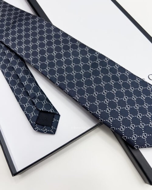 Gucci Navy GG VINTAGE SILK TIE
