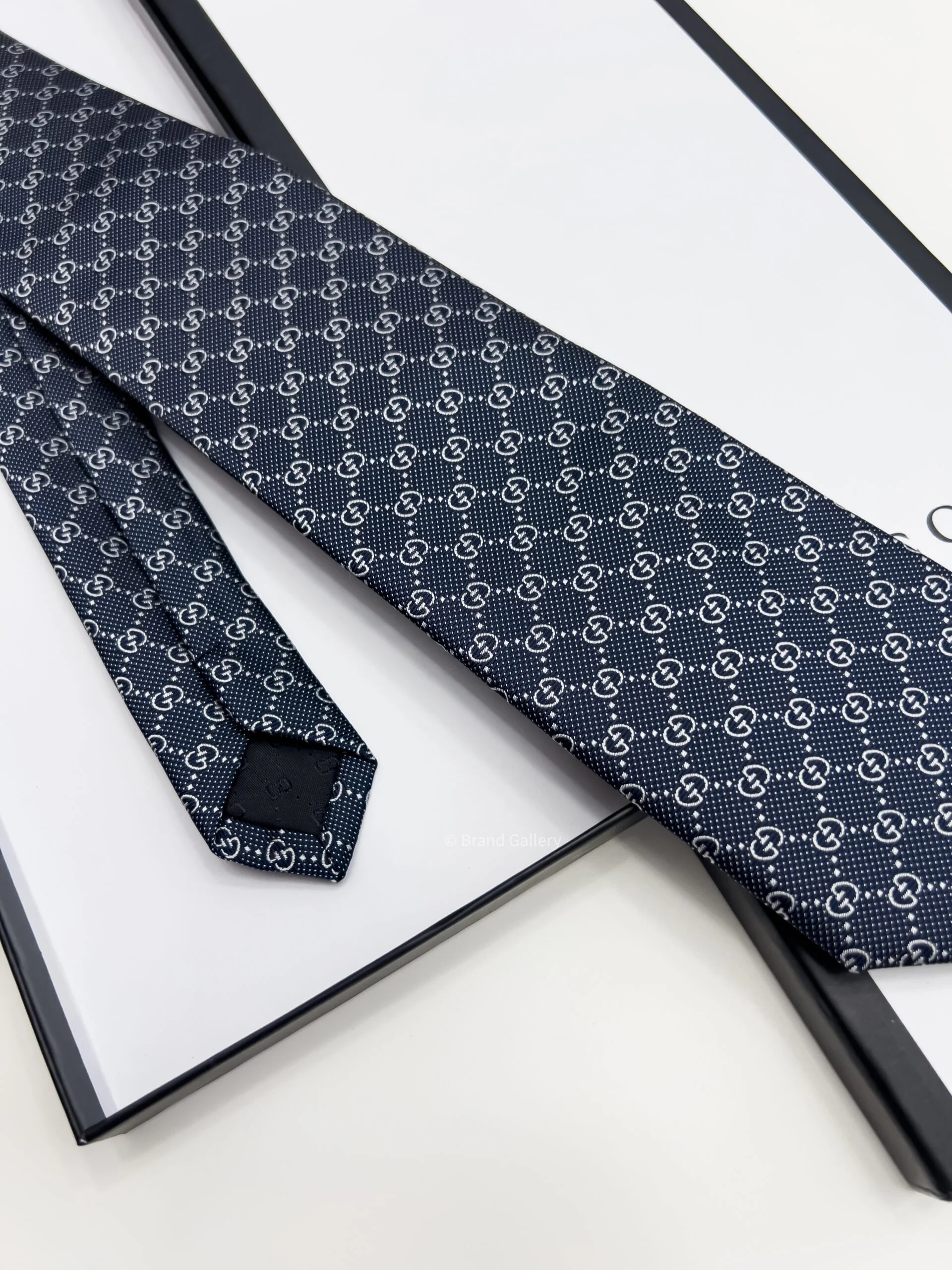 Gucci Navy GG VINTAGE SILK TIE