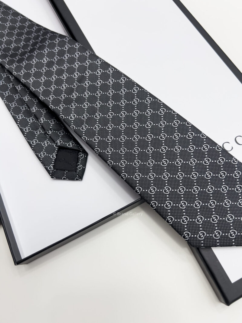 Gucci Grey GG VINTAGE SILK TIE