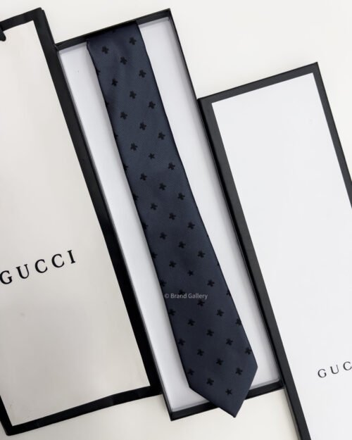 Grey BEE PATTERN SILK TIE