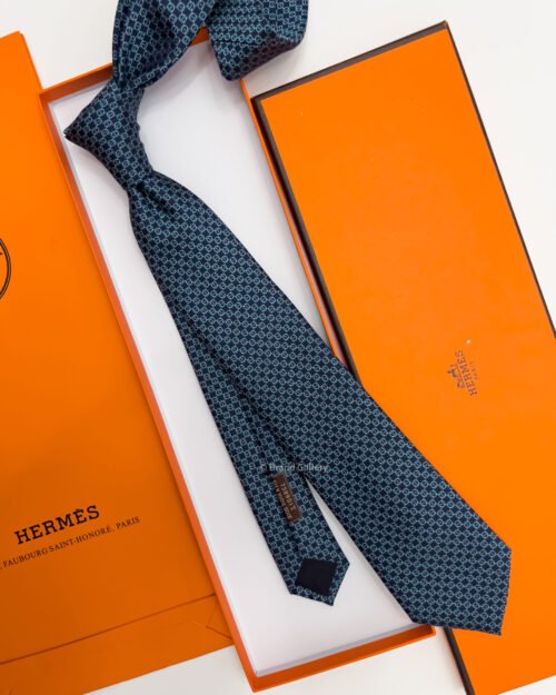 Hermes H CIRCLES SILK TIE