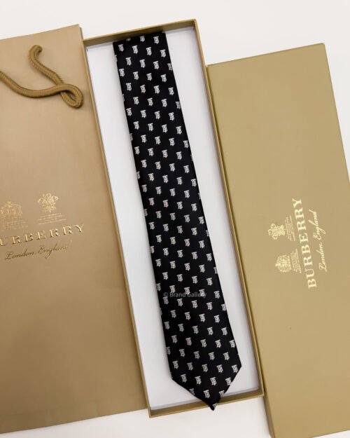 Burberry Black BT PATTERN SILK TIE