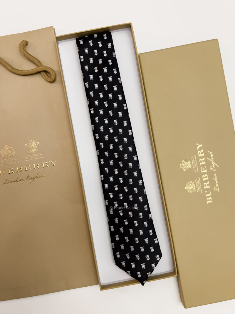 Burberry Black BT PATTERN SILK TIE