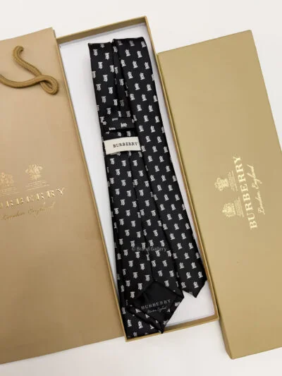 Burberry Black BT PATTERN SILK TIE