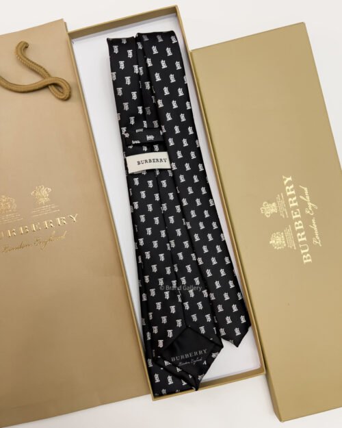 Burberry Black BT PATTERN SILK TIE