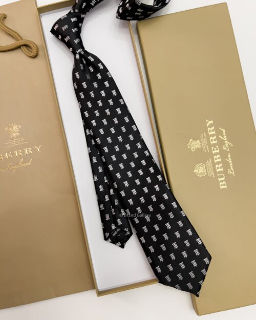 Burberry Black BT PATTERN SILK TIE