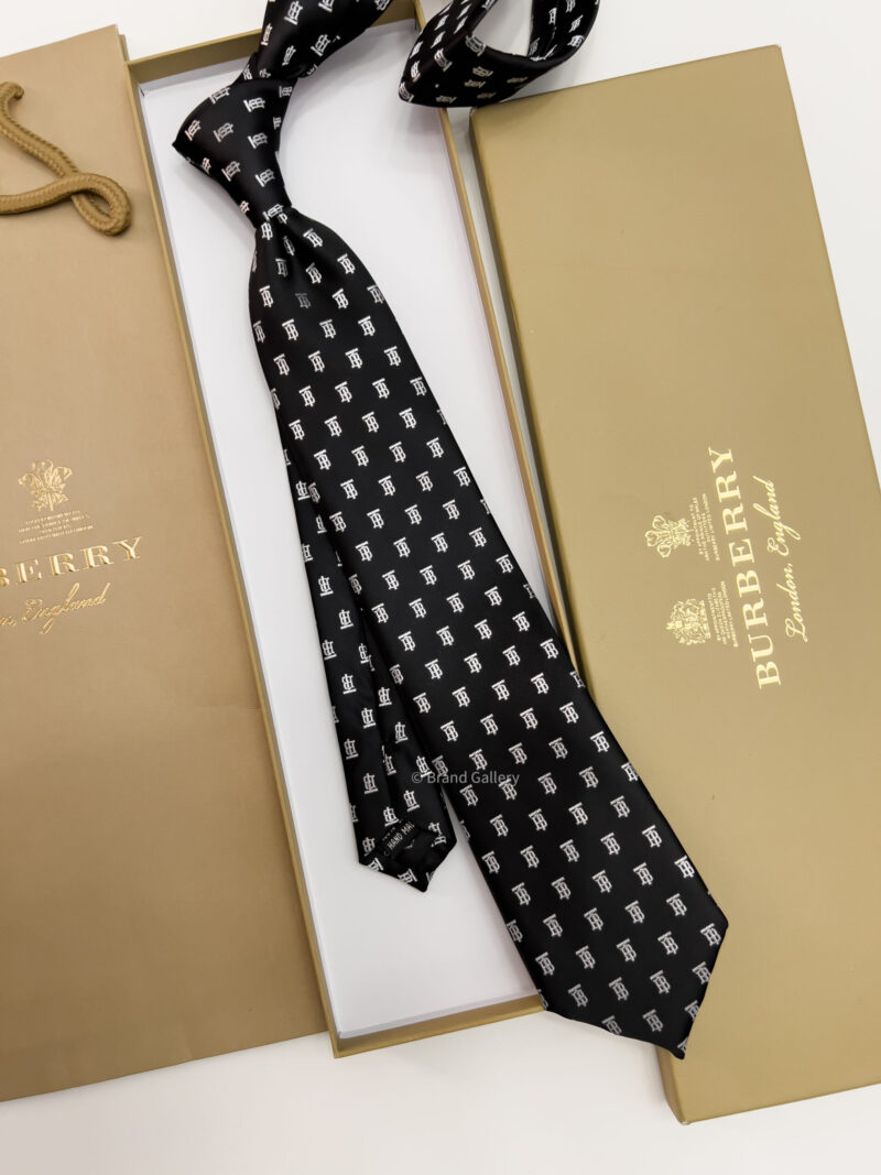 Burberry Black BT PATTERN SILK TIE