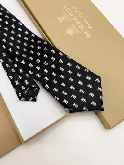 Burberry Black BT PATTERN SILK TIE