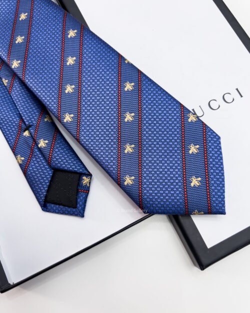 Gucci Blue BEE WEB SILK TIE