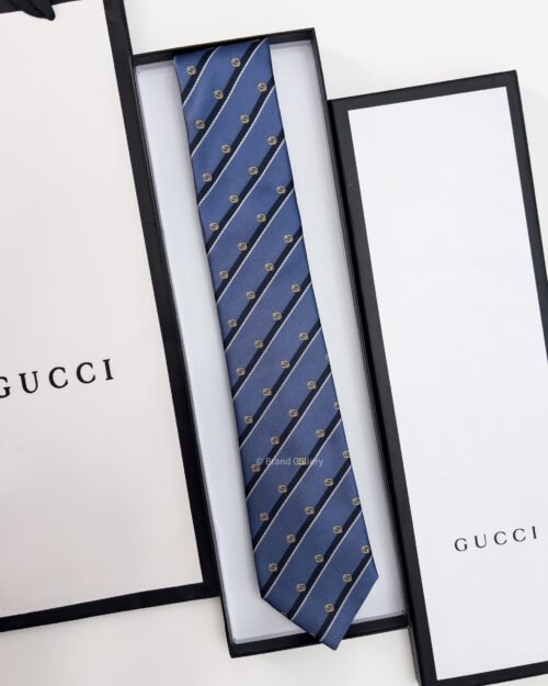 Gucci Light Blue GG DIAGONAL SILK TIE