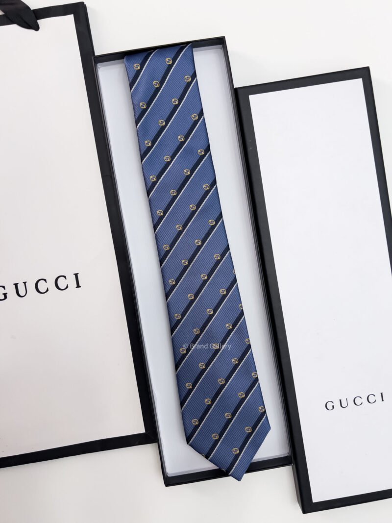 Gucci Light Blue GG DIAGONAL SILK TIE