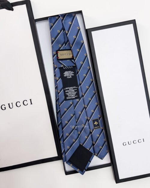 Gucci Light Blue GG DIAGONAL SILK TIE