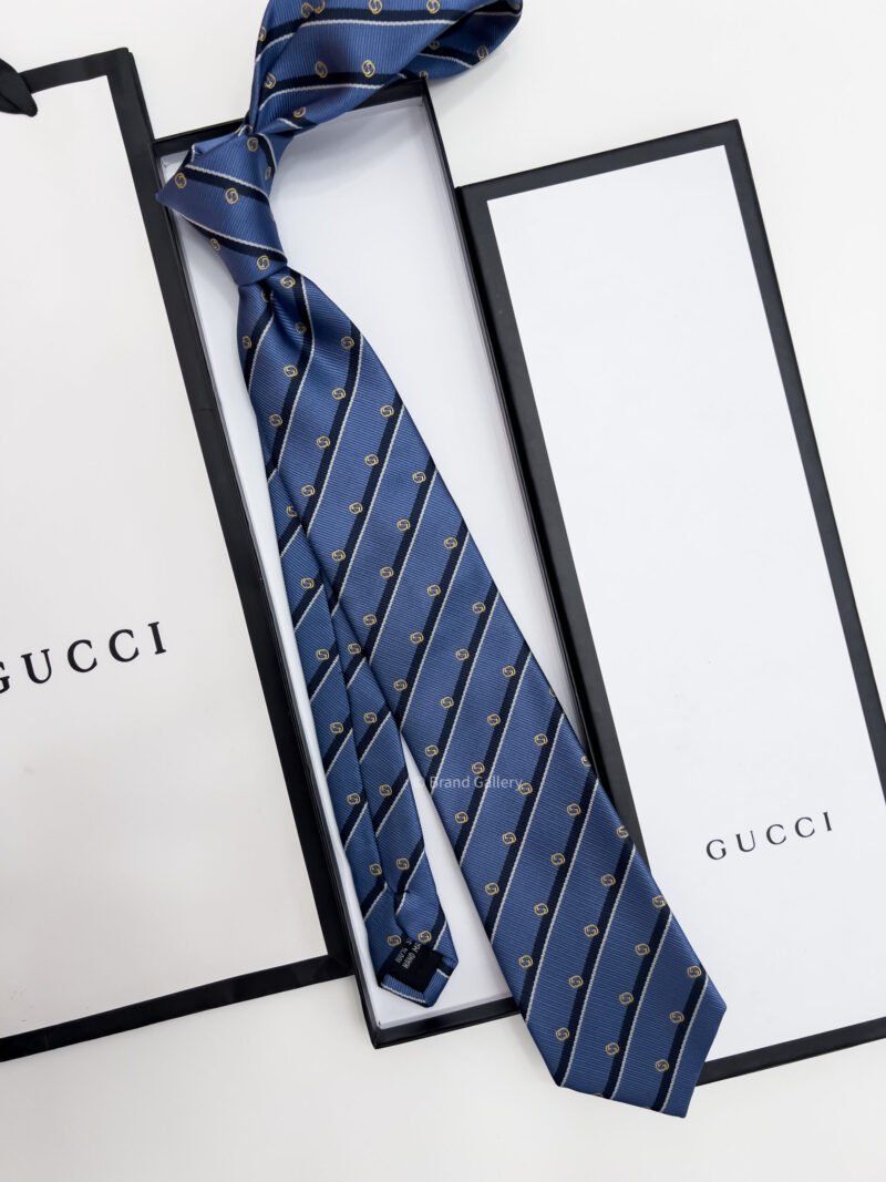 Gucci Light Blue GG DIAGONAL SILK TIE