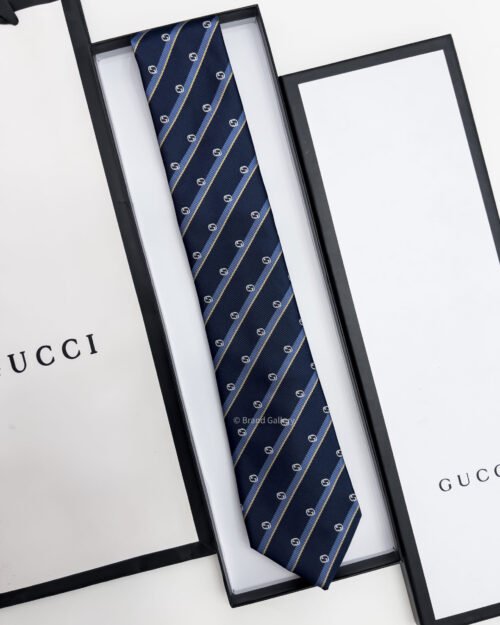 Gucci Navy GG DIAGONAL SILK TIE