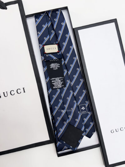 Gucci Navy GG DIAGONAL SILK TIE