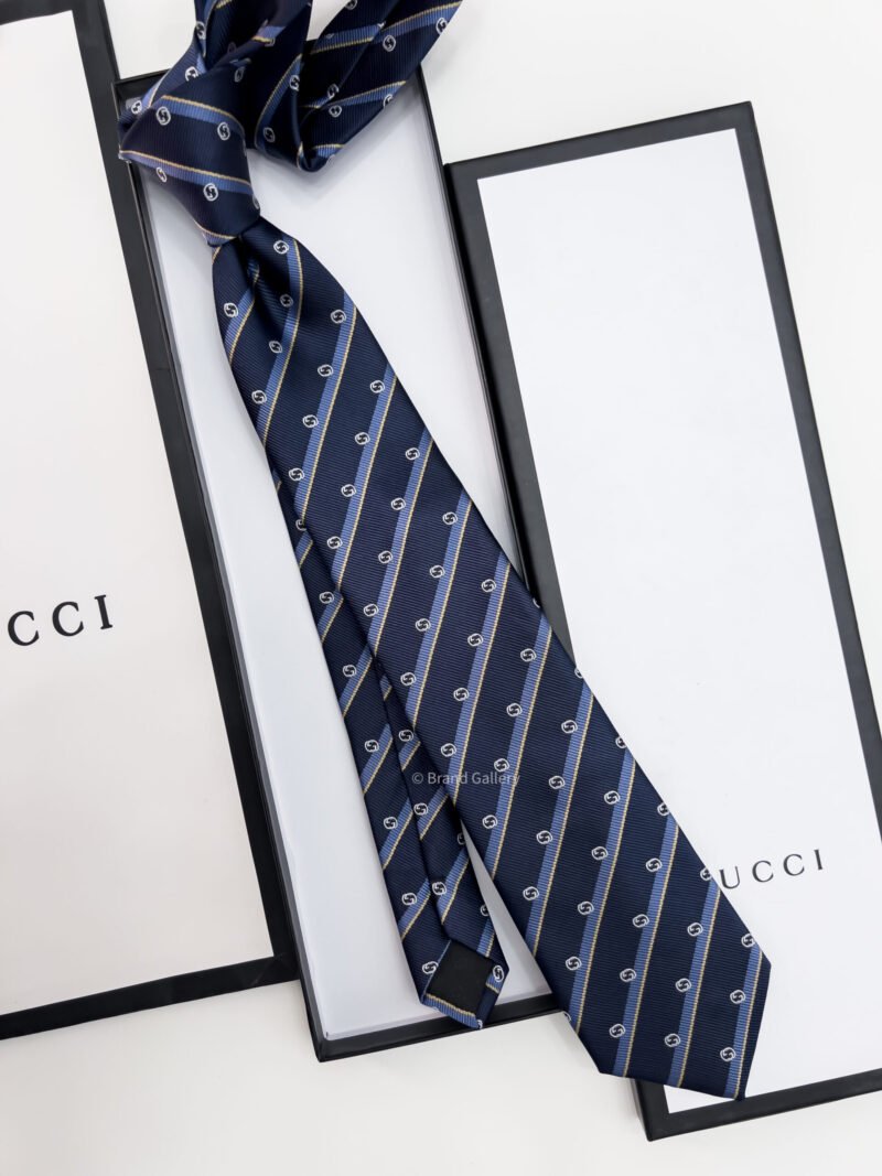 Gucci Navy GG DIAGONAL SILK TIE