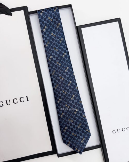 Gucci Blue GG SILK JACQUARD TIE