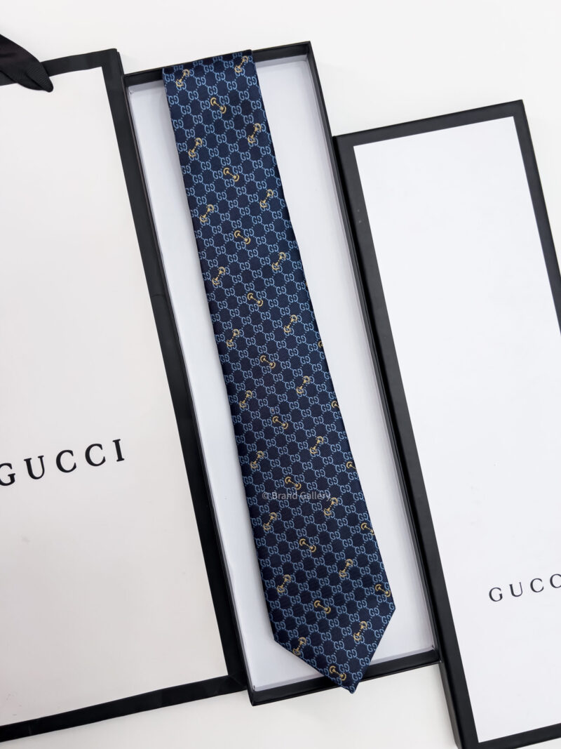 Gucci Blue GG SILK JACQUARD TIE