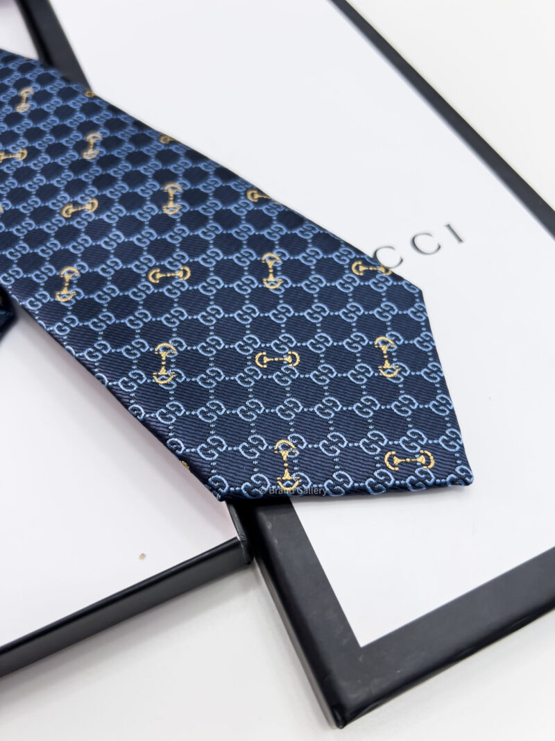 Gucci Navy GG SILK JACQUARD TIE