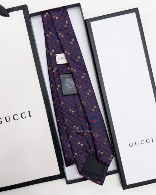 Gucci Navy GG SILK JACQUARD TIE