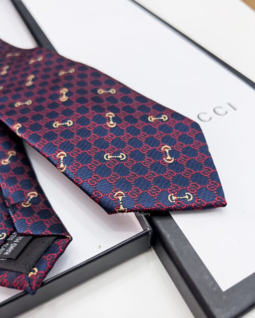 Gucci Navy GG SILK JACQUARD TIE