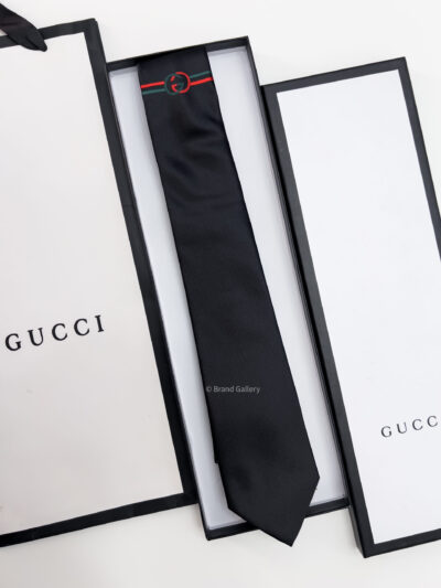 Gucci Black GG ICON SILK TIE