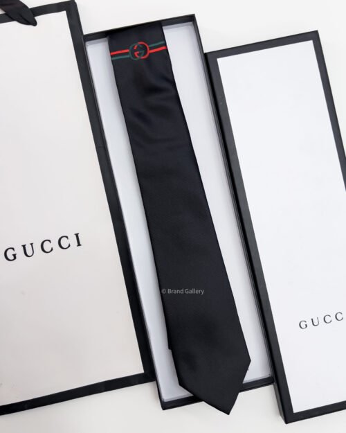 Gucci Black GG ICON SILK TIE