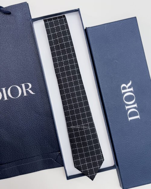 Dior Black CANNAGE SILK TIE
