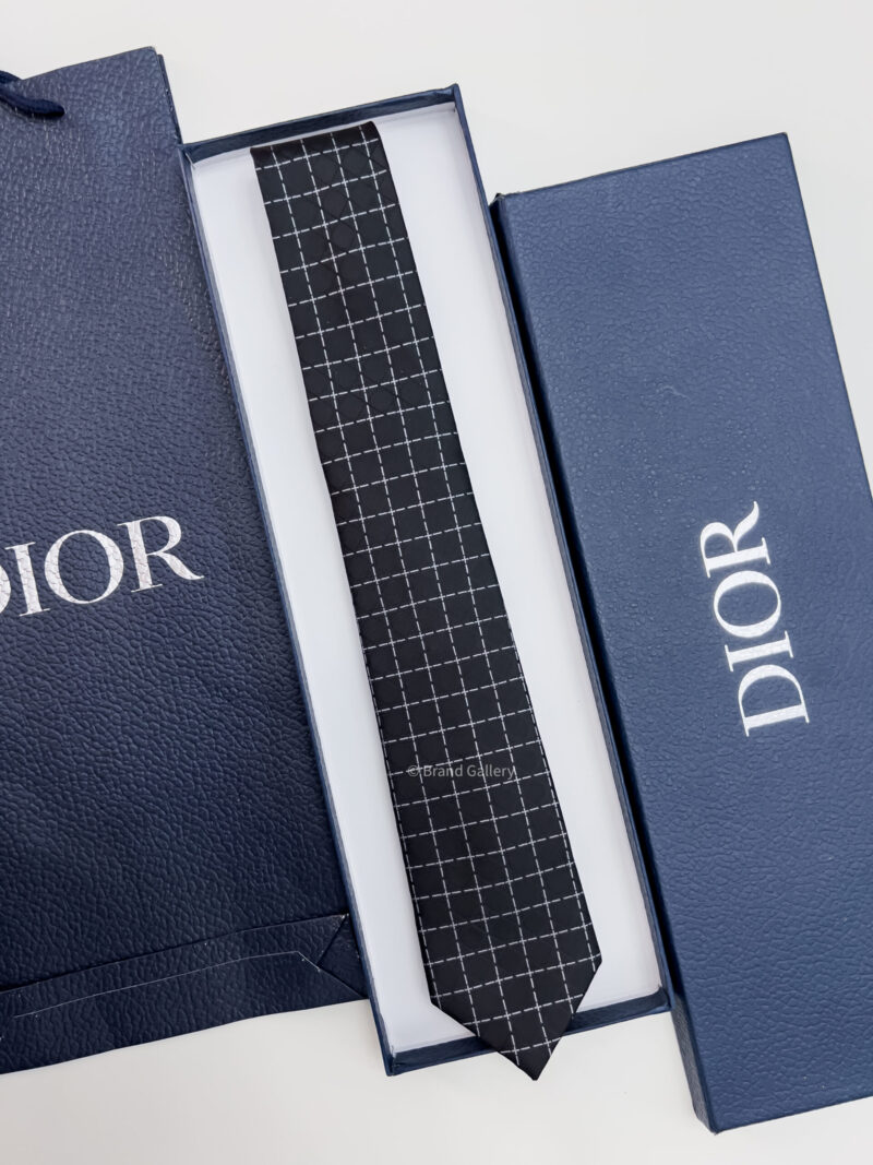 Dior Black CANNAGE SILK TIE