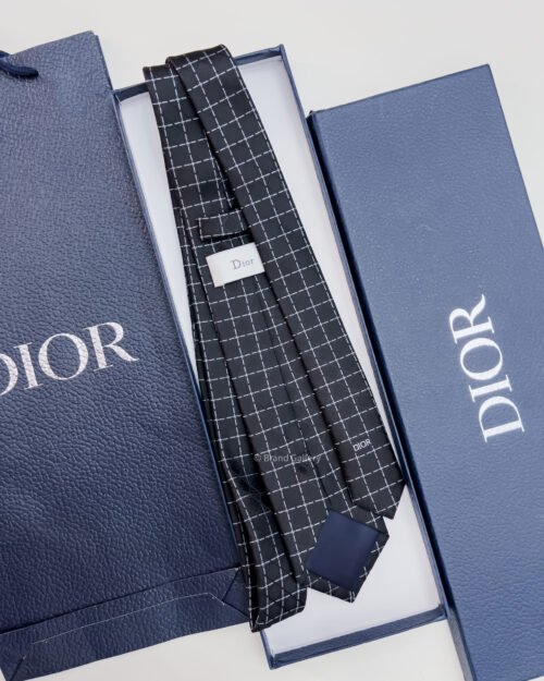 Dior Black CANNAGE SILK TIE